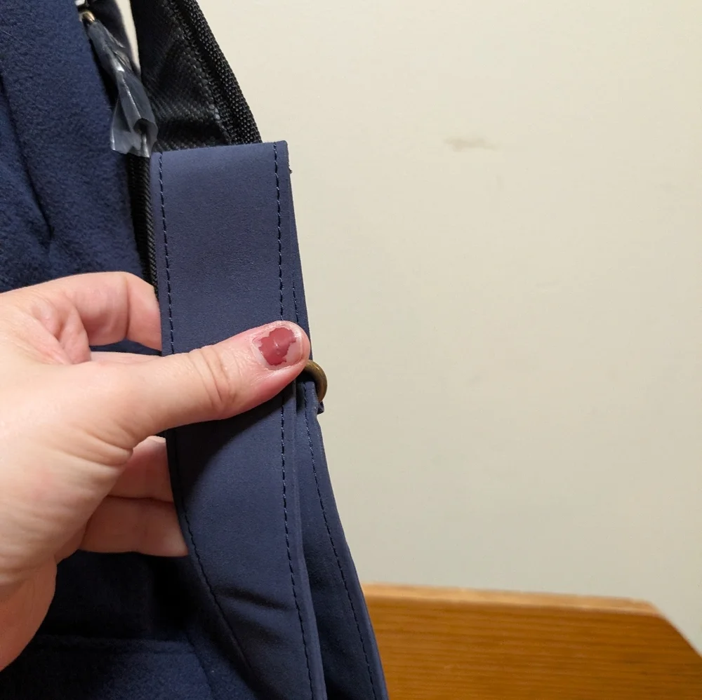 L.L.Bean AmeriBag Healthy Back Bag Fleece Sling Backpack Blue